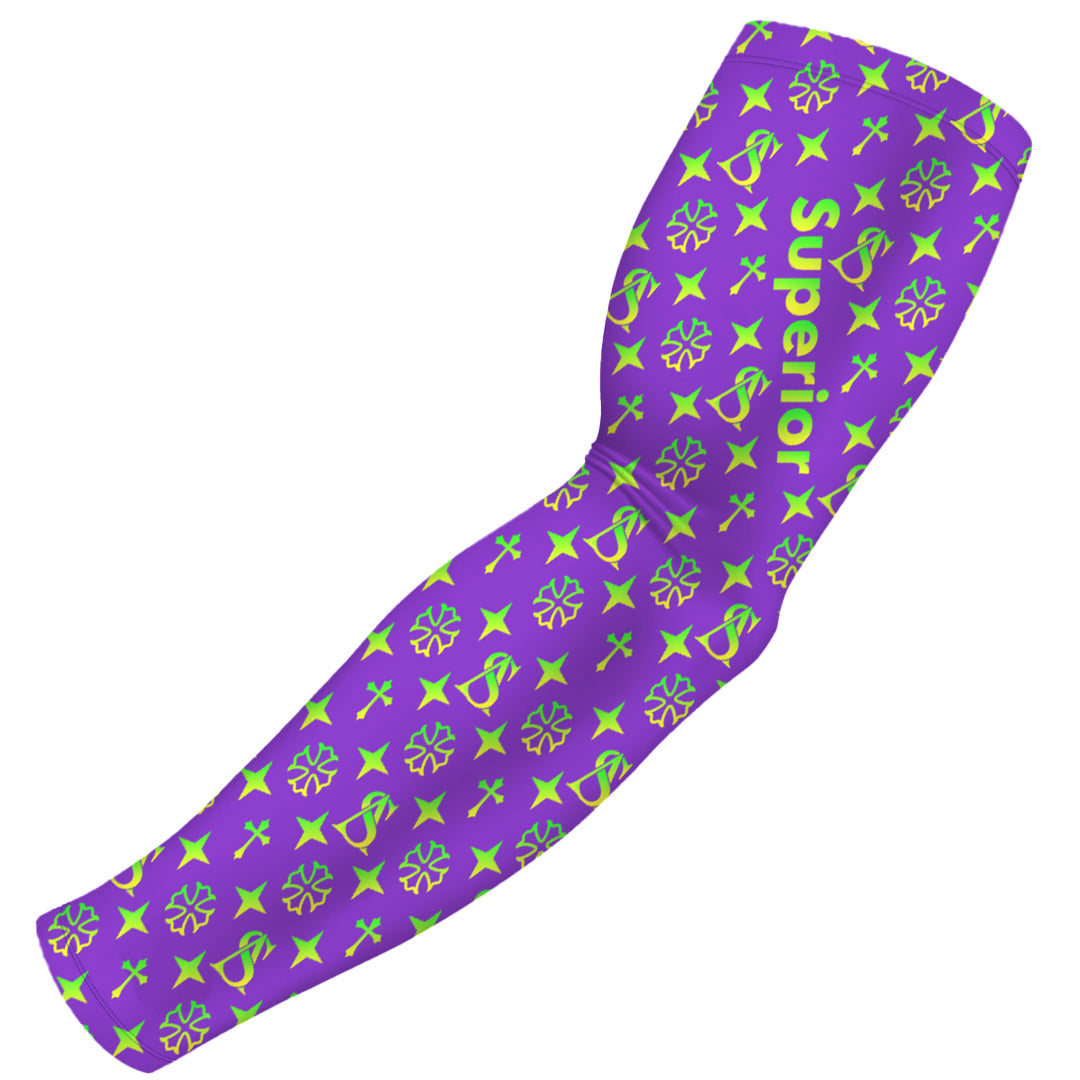 Superior Athlete Pattern Purple with Green Fade Arm Sleeve
