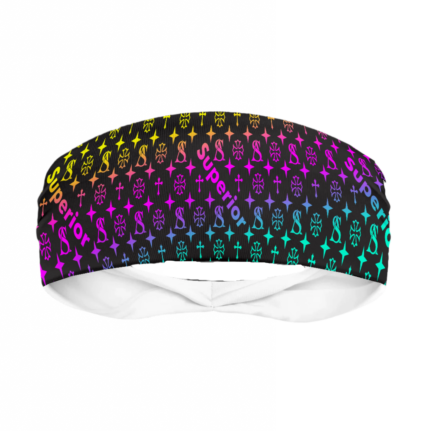 Superior Athlete in Black & Rainbow Faded Head Band