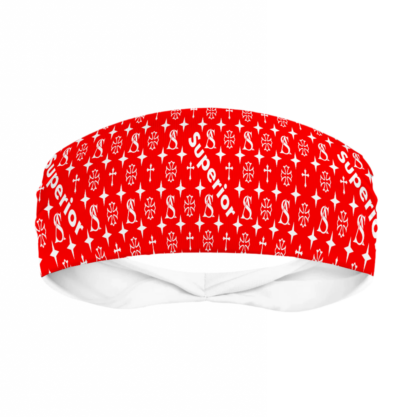 Superior Athlete in Red with White Head Band