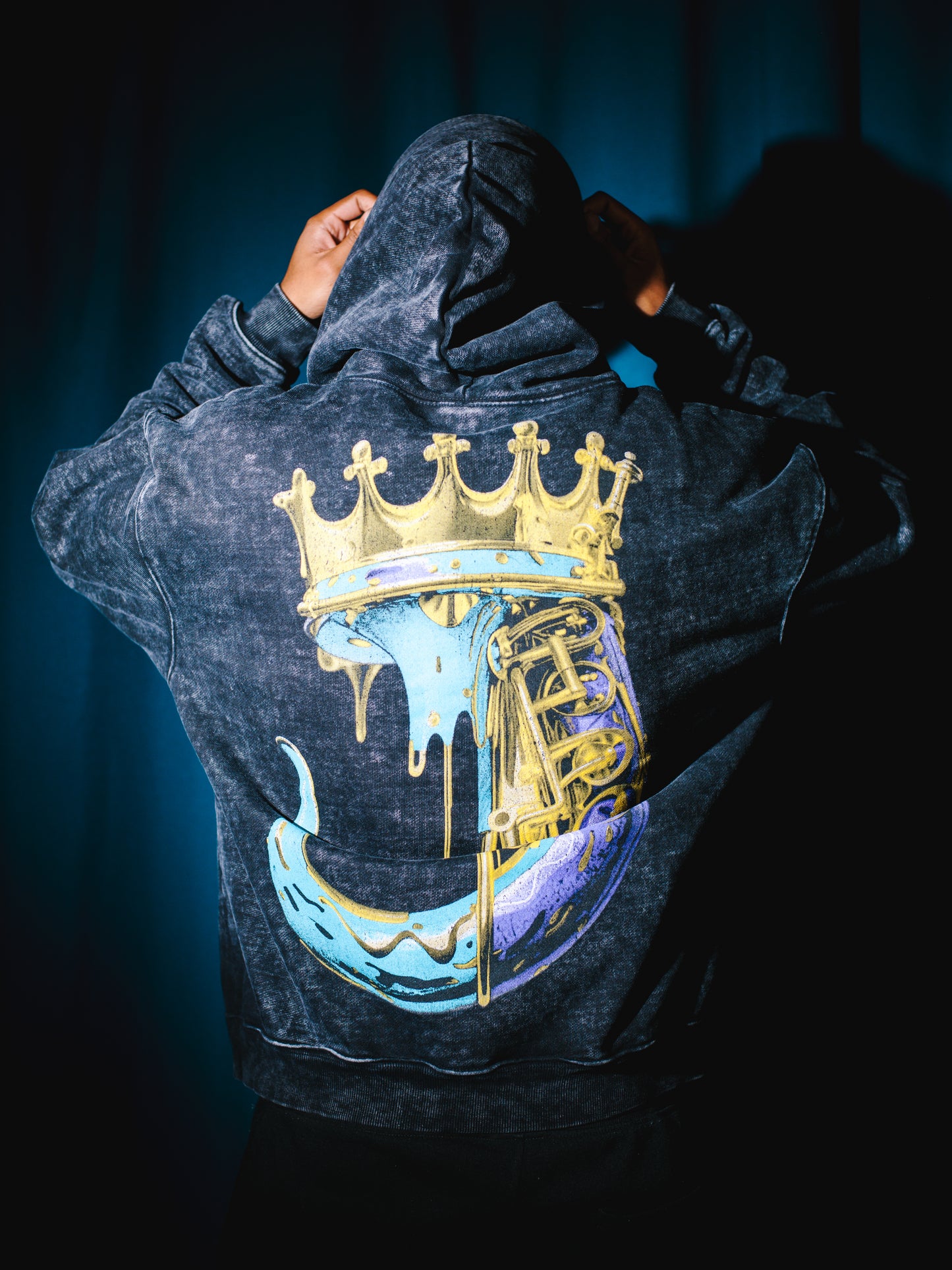 PrinceJazzX Acid Wash Logo Hoodie