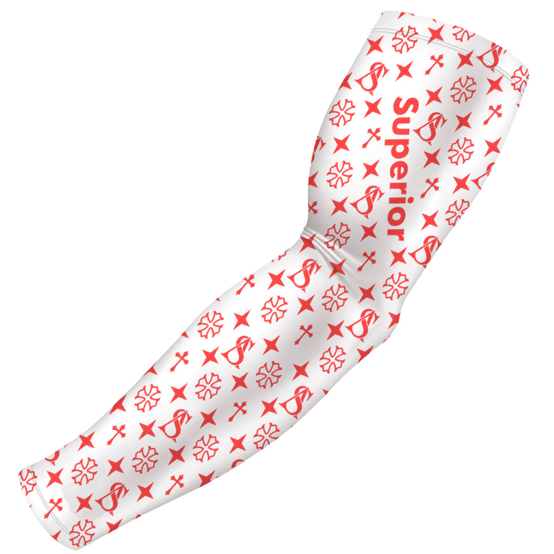 Superior Athlete Pattern in White with Red Arm Sleeve