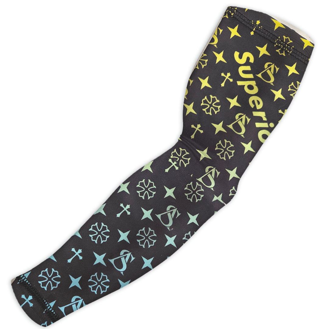 Superior Athlete Pattern with Blue And Green Fade Arm Sleeve