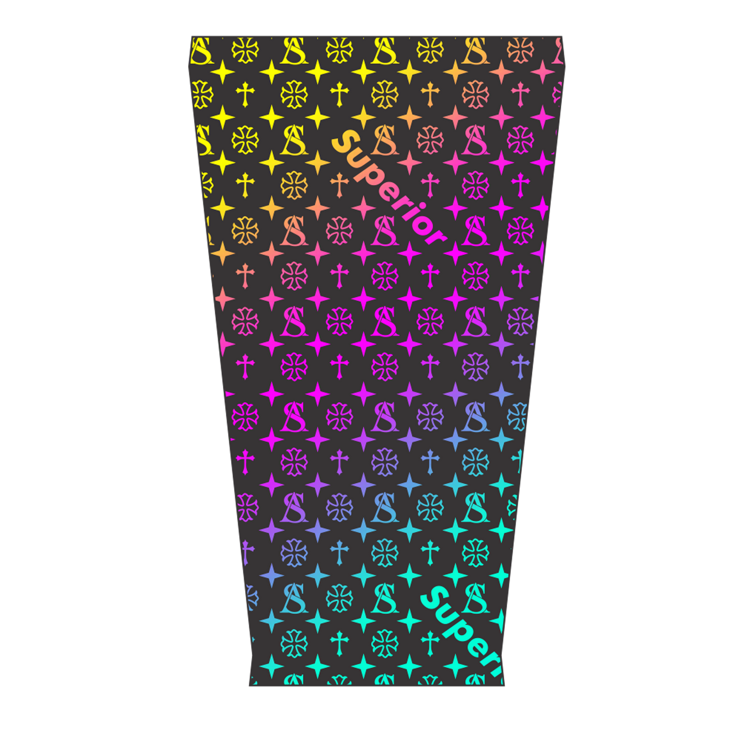 Superior Athlete Pattern in Black With Rainbow Fade Arm Sleeve