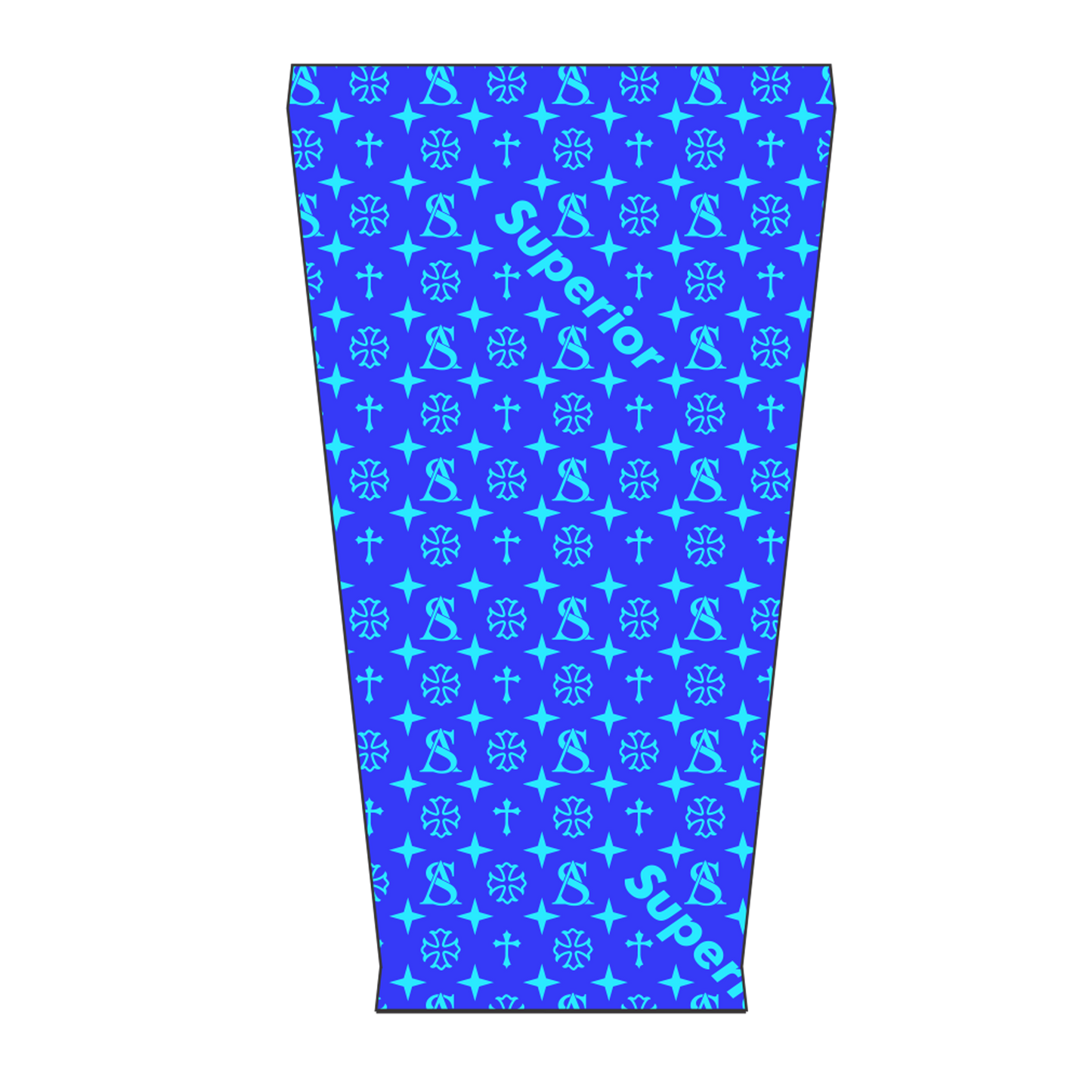 Superior Athlete Pattern Royal Blue with Cyan Arm Sleeve