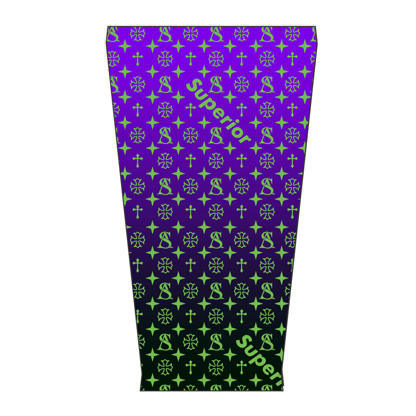 Superior Athlete Pattern Purple Fade with Green Arm Sleeve