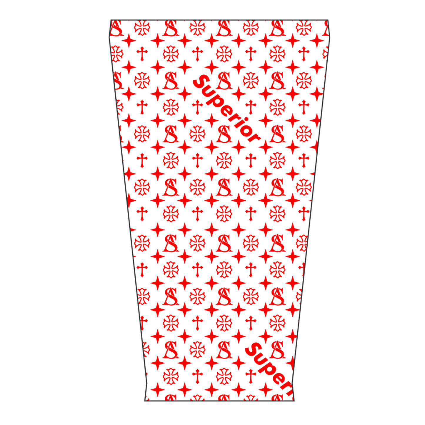 Superior Athlete Pattern in White with Red Arm Sleeve