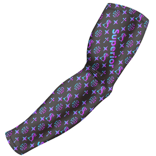 Superior Athlete Pattern in Black With Blue And Purple Fade Arm Sleeve