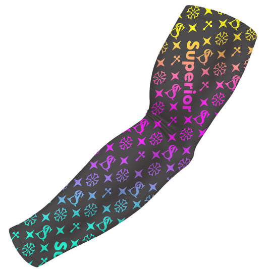 Superior Athlete Pattern in Black With Rainbow Fade Arm Sleeve