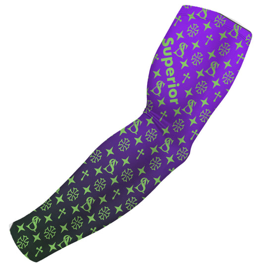 Superior Athlete Pattern Purple Fade with Green Arm Sleeve