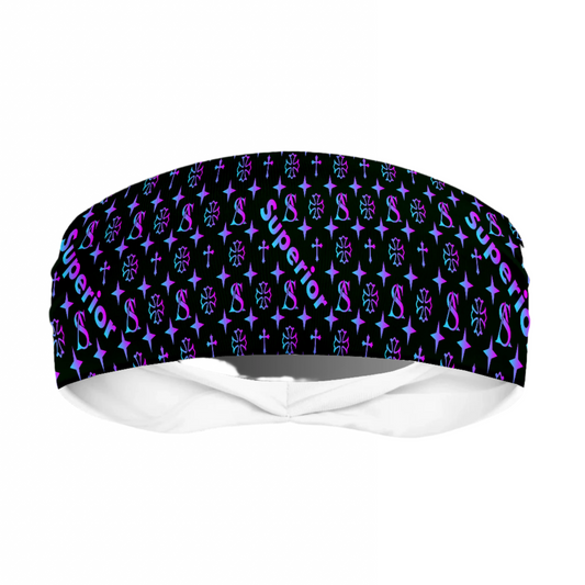 Superior Athlete Black with Purple & Pink Faded Head Band