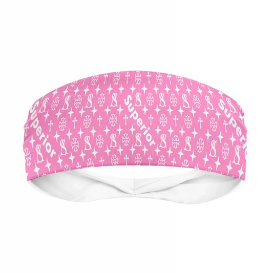 Superior Athlete in Pink with White Head Band