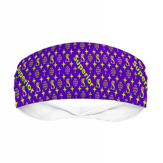 Superior Athlete in Purple with Green Faded Head Band