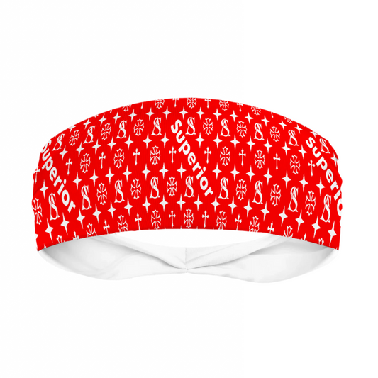 Superior Athlete in Red with White Head Band