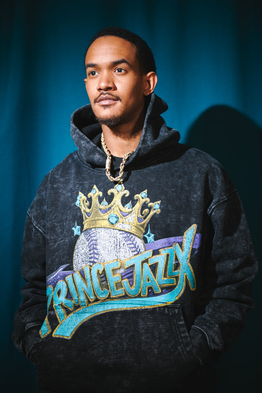 PrinceJazzX Acid Wash Logo Hoodie
